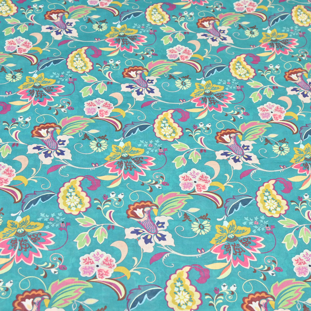 Sky Blue Italian Lawn Print Fabric