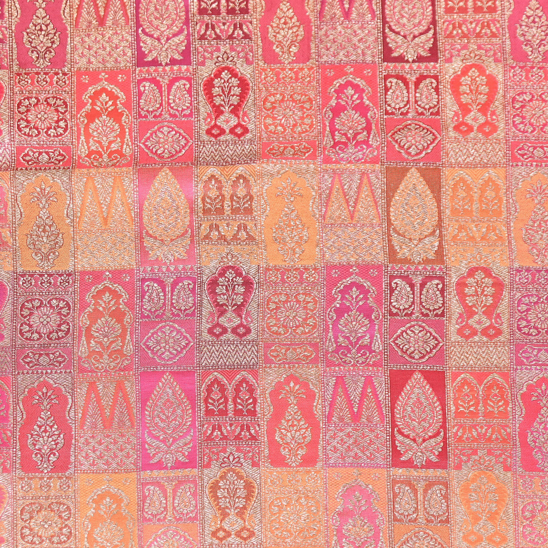 Multi Rangoli Brocade Fabric – Premium Zari Woven Designer Brocade Fabric 001006-A20