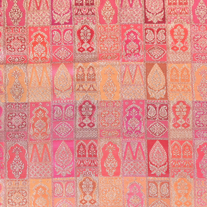 Multi Rangoli Brocade Fabric – Premium Zari Woven Designer Brocade Fabric 001006-A20