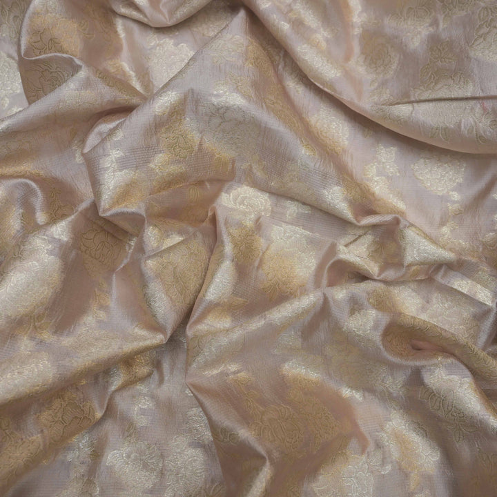 Beige Pure Mango Silk Zari Brocade fabric. | 165-192B