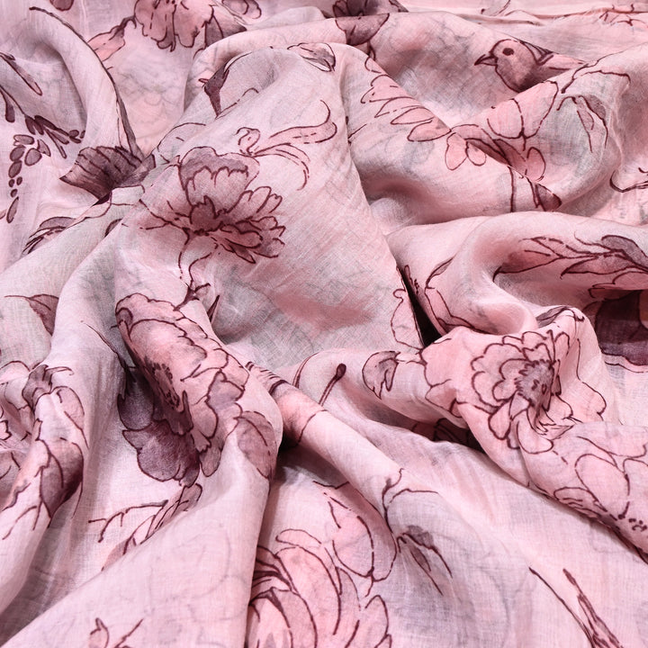 Mul Chanderi Digital Print Fabric - Soft Lightweight Designer Fabric GT0185-1E