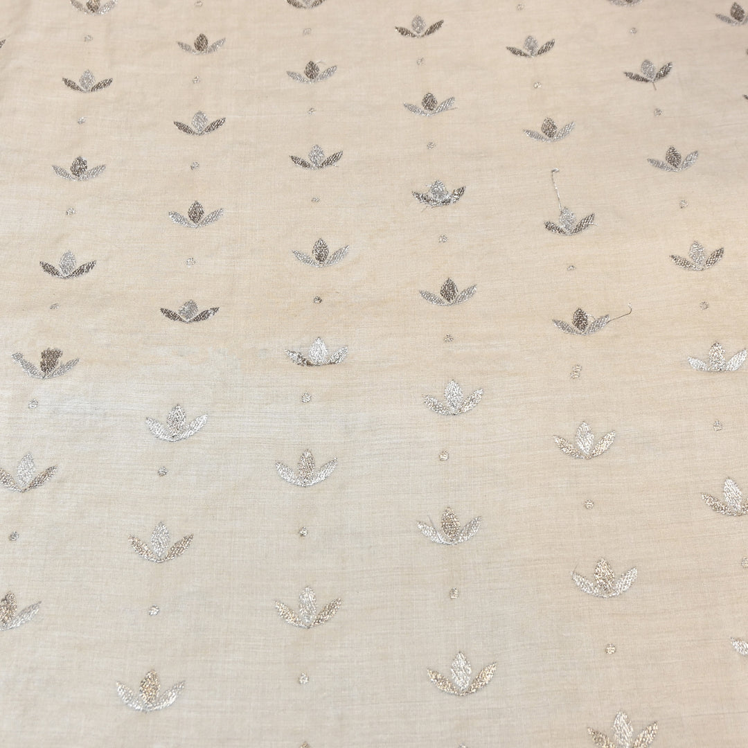 Pure Tassar Silk Zari Embroidery Fabric – Premium Ethnic Designer Fabric for Festive & Wedding Wear -TSR4442-1