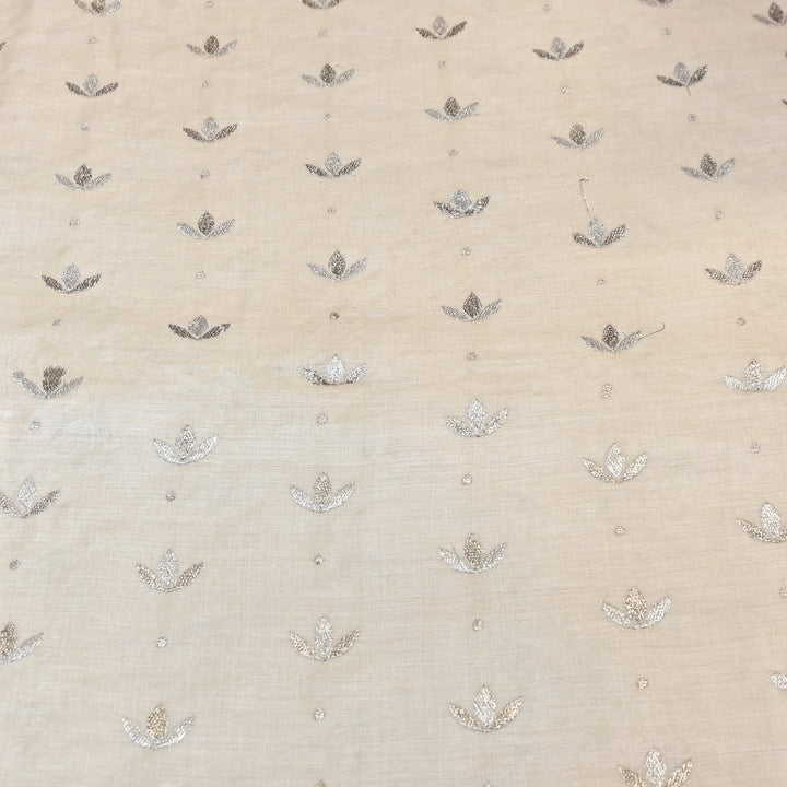 Pure Tassar Silk Zari Embroidery Fabric – Premium Ethnic Designer Fabric for Festive & Wedding Wear -TSR4442-1