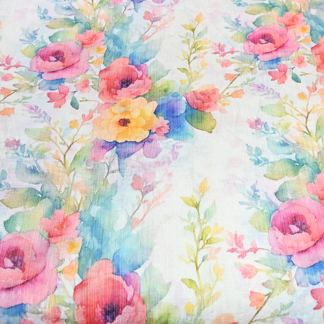 Multi Color Crush Muslin Digital Print Fabric – Soft Designer Muslin Print Fabric- COO145-6