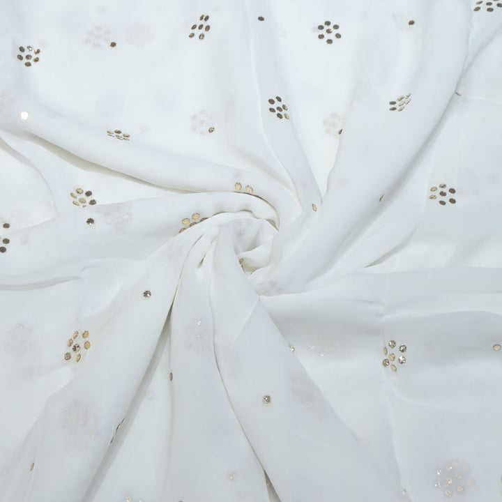 Viscose Georgette 7-Tikki Mukaish Hand Work Fabrics