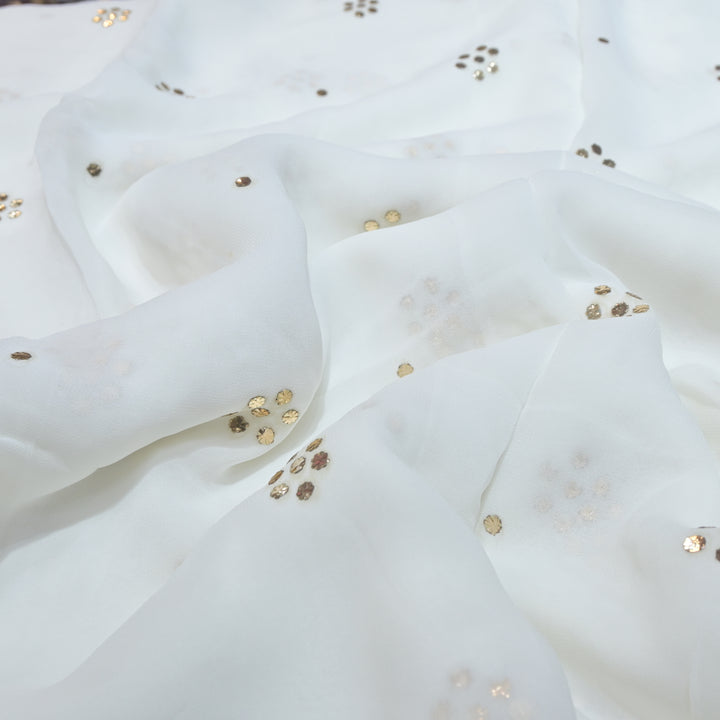 Viscose Georgette 7-Tikki Mukaish Hand Work Fabrics