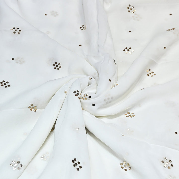 60gm Georgette Floral Butti Mukaish Hand Work Fabrics