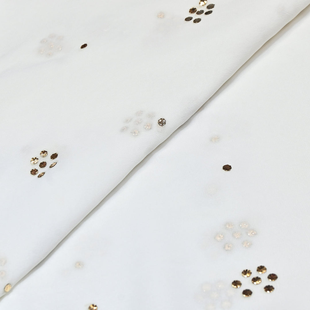 60gm Georgette Floral Butti Mukaish Hand Work Fabrics
