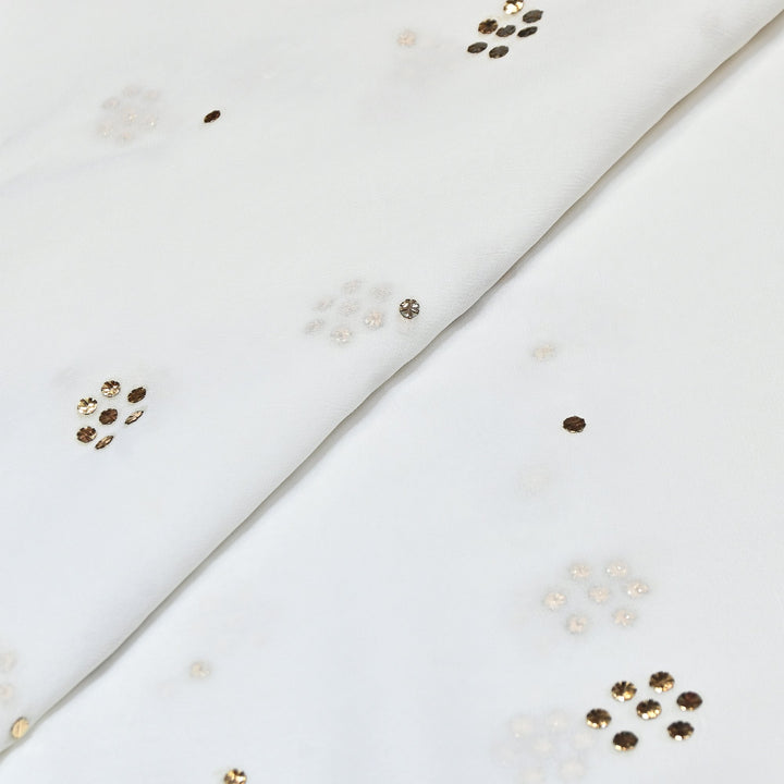 60gm Georgette Floral Butti Mukaish Hand Work Fabrics
