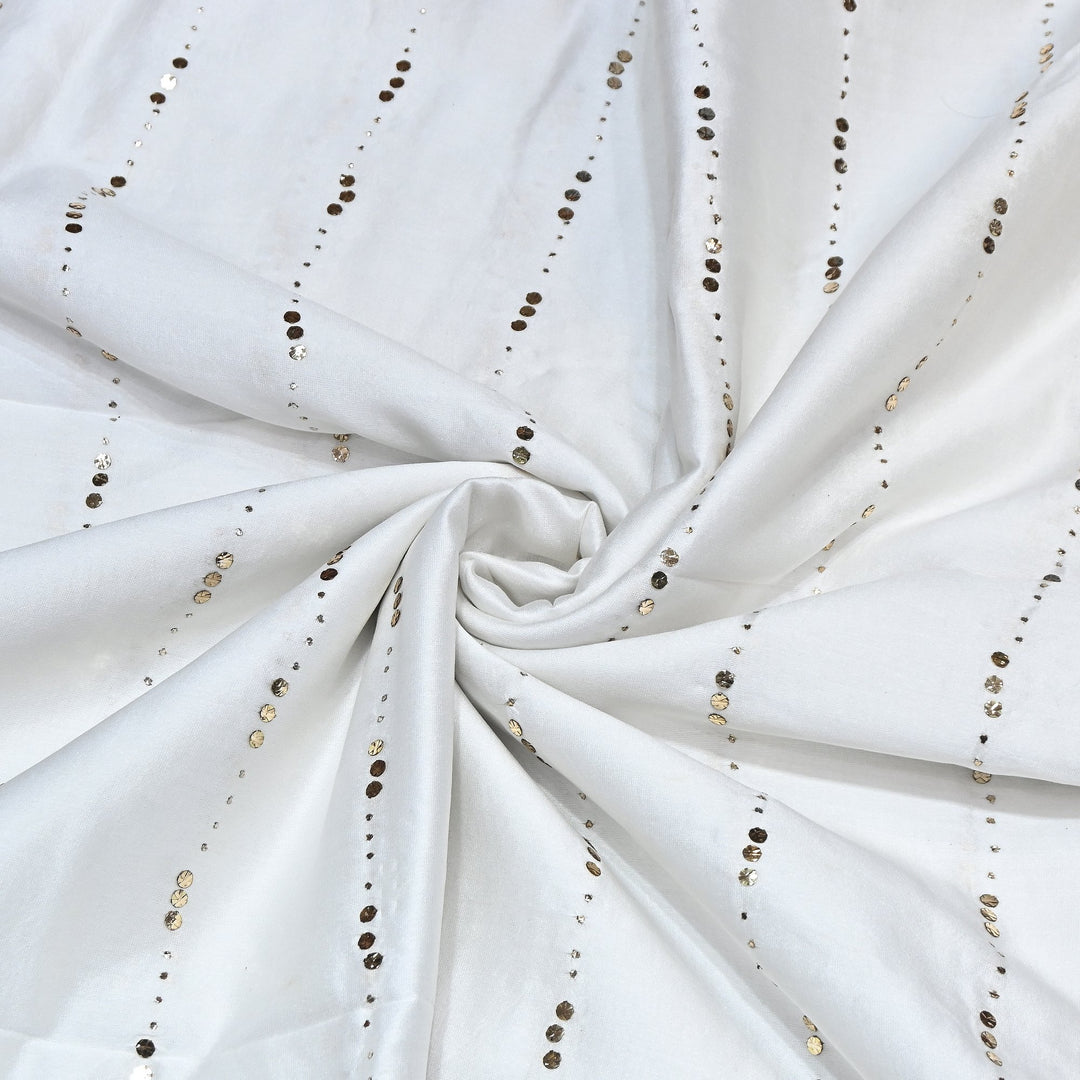 Dyeable 70 GM Chanderi Handwork Mukaish Fabric