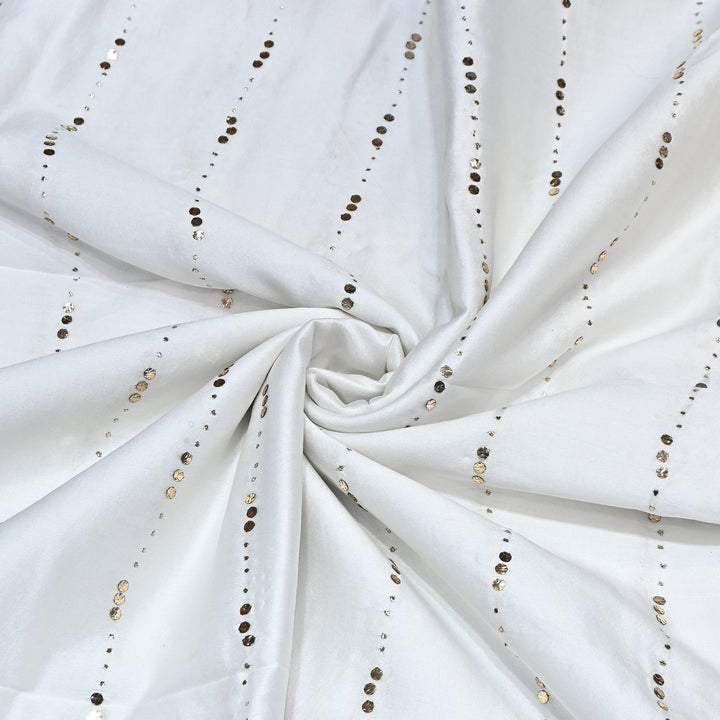 Dyeable 70 GM Chanderi Handwork Mukaish Fabric