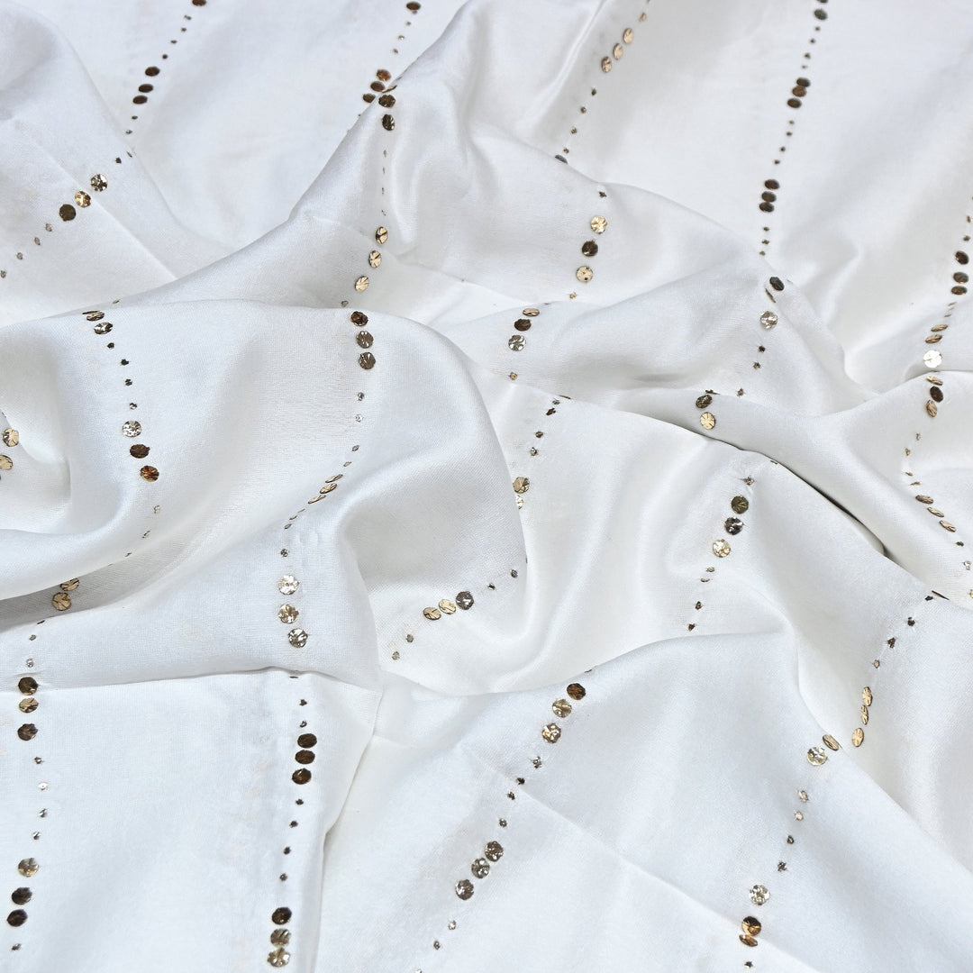 Dyeable 70 GM Chanderi Handwork Mukaish Fabric