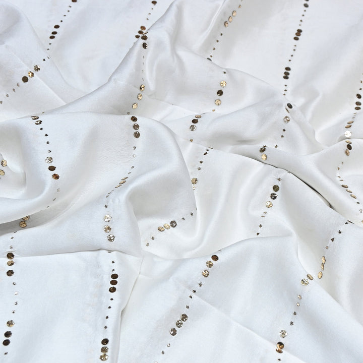 Dyeable 70 GM Chanderi Handwork Mukaish Fabric