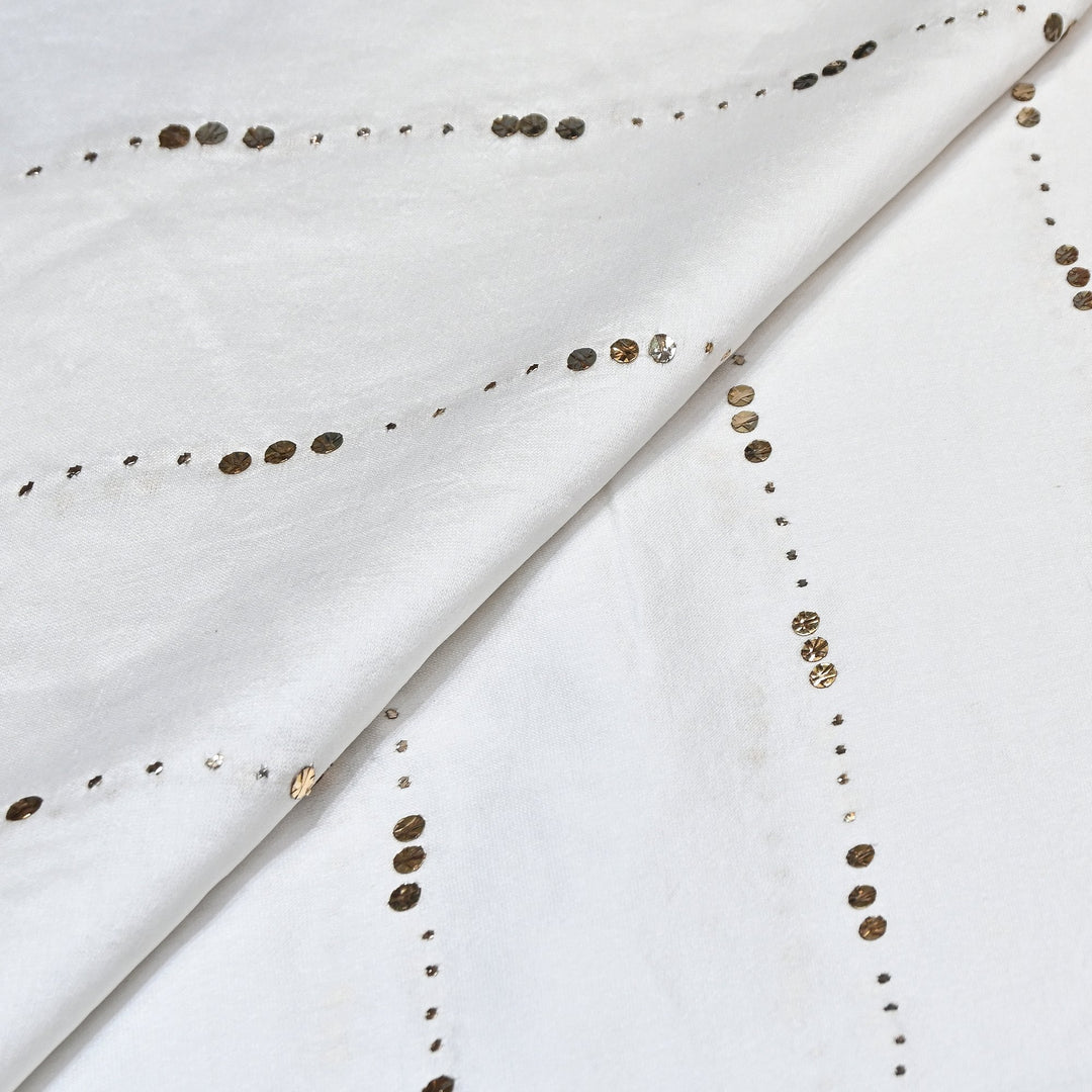 Dyeable 70 GM Chanderi Handwork Mukaish Fabric