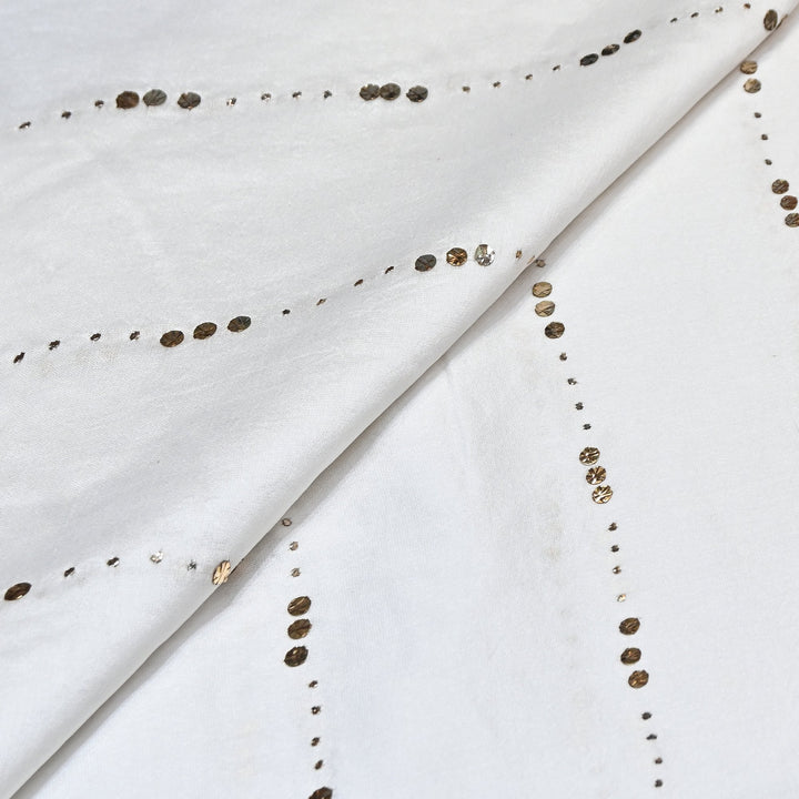 Dyeable 70 GM Chanderi Handwork Mukaish Fabric