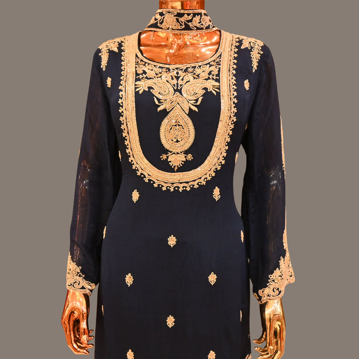 Midnight Blue Sharara Set