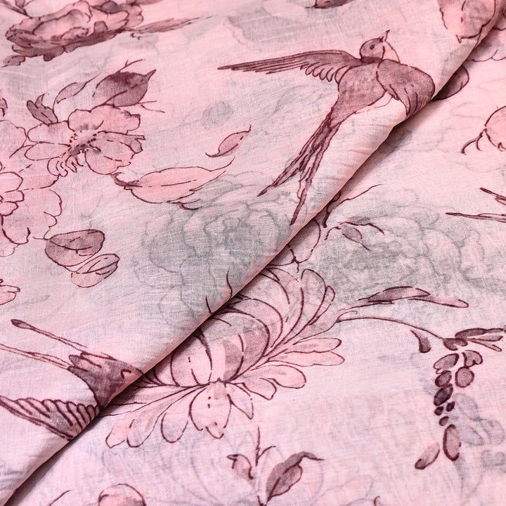Mul Chanderi Digital Print Fabric - Soft Lightweight Designer Fabric GT0185-1E