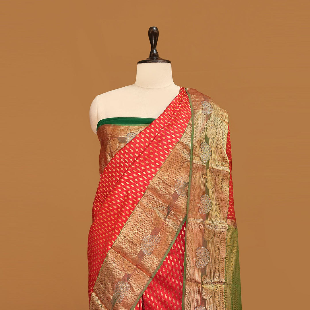 Red Colour Pure Kanjivaram Silk Sarees