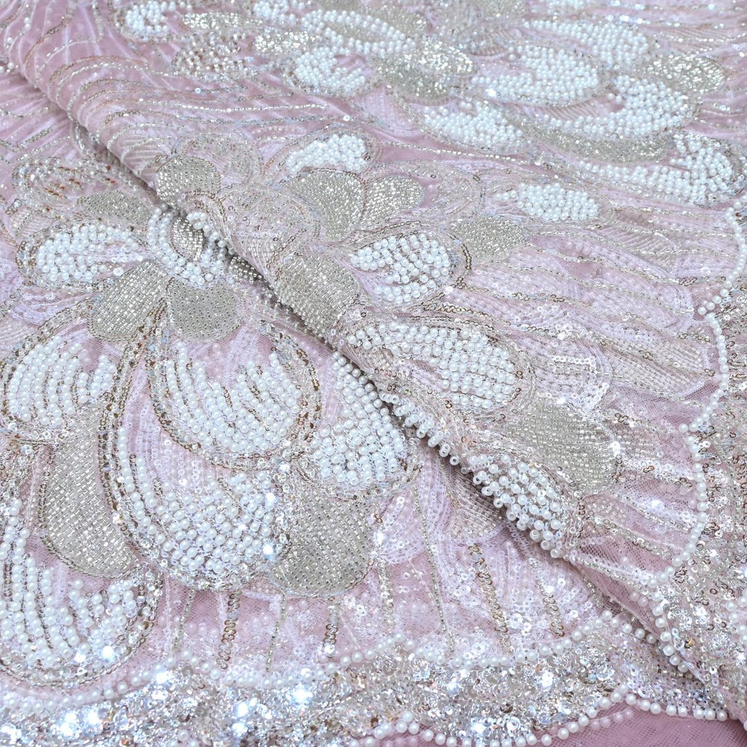 Beautiful Imported Net Cut Dana & Sequins Embroidery Fabric