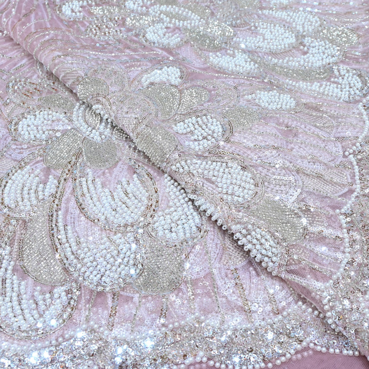 Beautiful Imported Net Cut Dana & Sequins Embroidery Fabric
