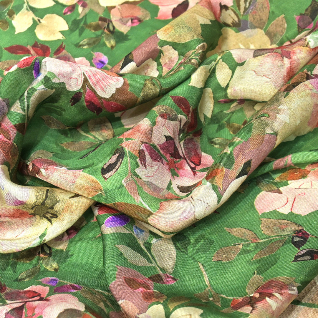 Floral Bamberg Satin Digital Print Fabrics