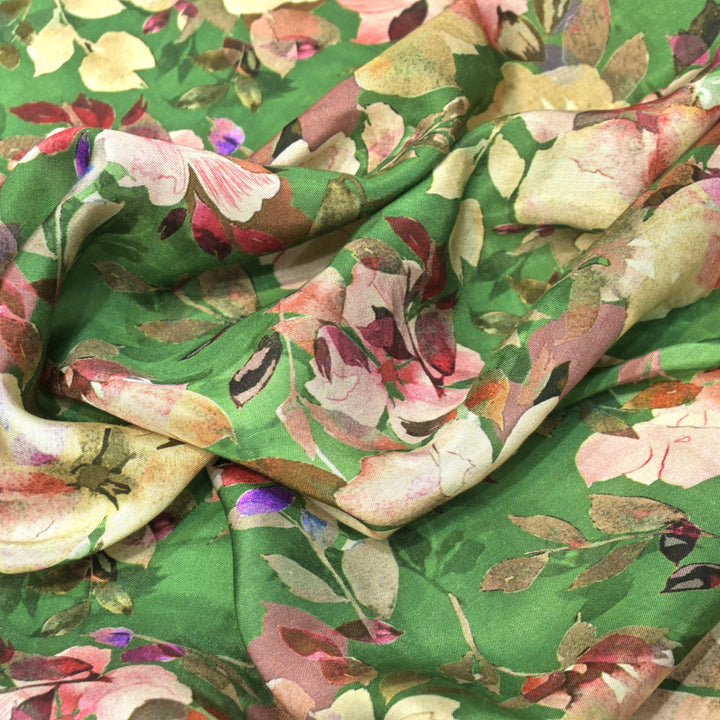 Floral Bamberg Satin Digital Print Fabrics