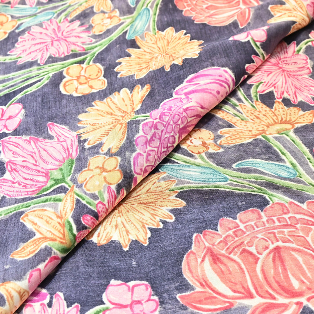 Bemberg Satin Digital Print Fabric– Soft Luxury Designer Satin Fabric 001333-17