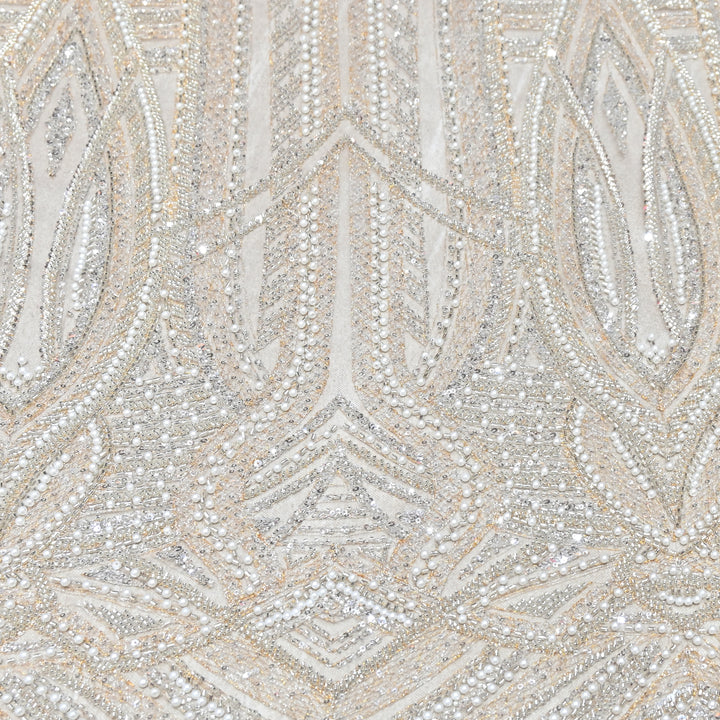 IMPORTED PEARL & BEADED FABRIC- 28RJ00- 03