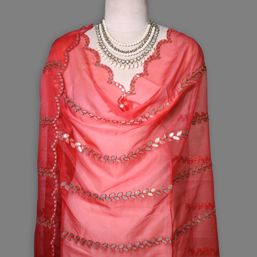Organza Gota Patti Work Dupatta – Elegant Ethnic Dupatta for Women