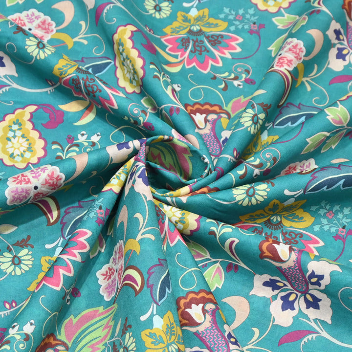 Sky Blue Italian Lawn Print Fabric