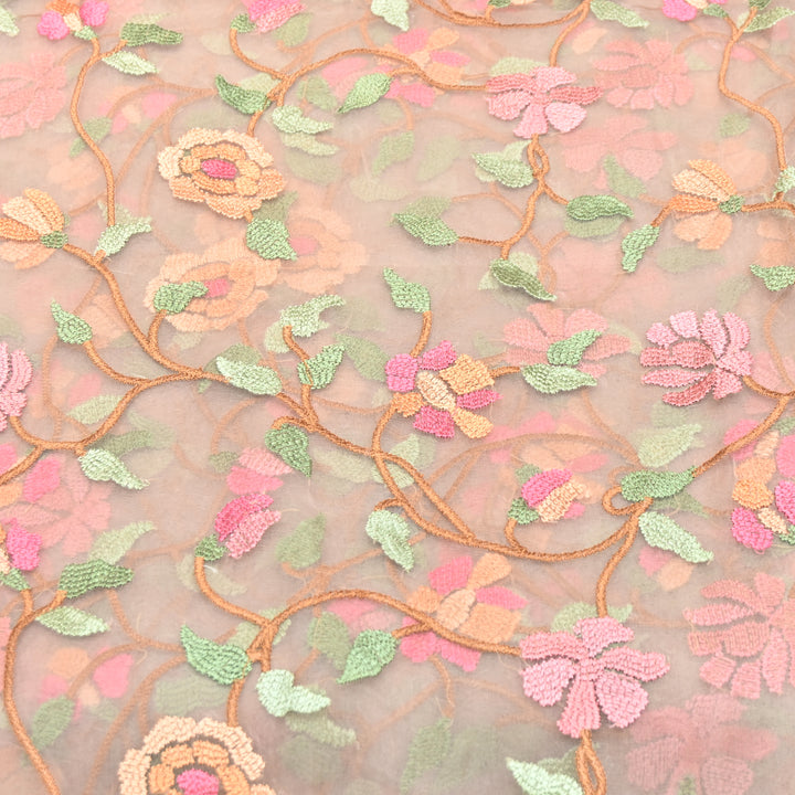 Premium Silk Organza Thread & Sequence Embroidery Fabric-V1117C-6C