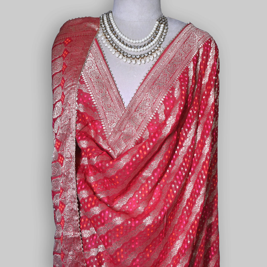 Premium Semi Georgette Leheriya Bandhej Dupatta – Elegant Ethnic Dupatta for Women-A6