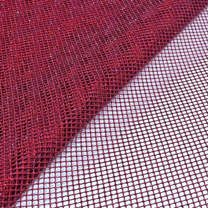 NET EMBROIDERED FABRIC WITH GRID SHIMMER- CF2305- 01