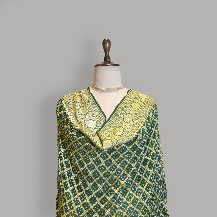 Mehendi Green Ghatchola Bandhani Dupatta