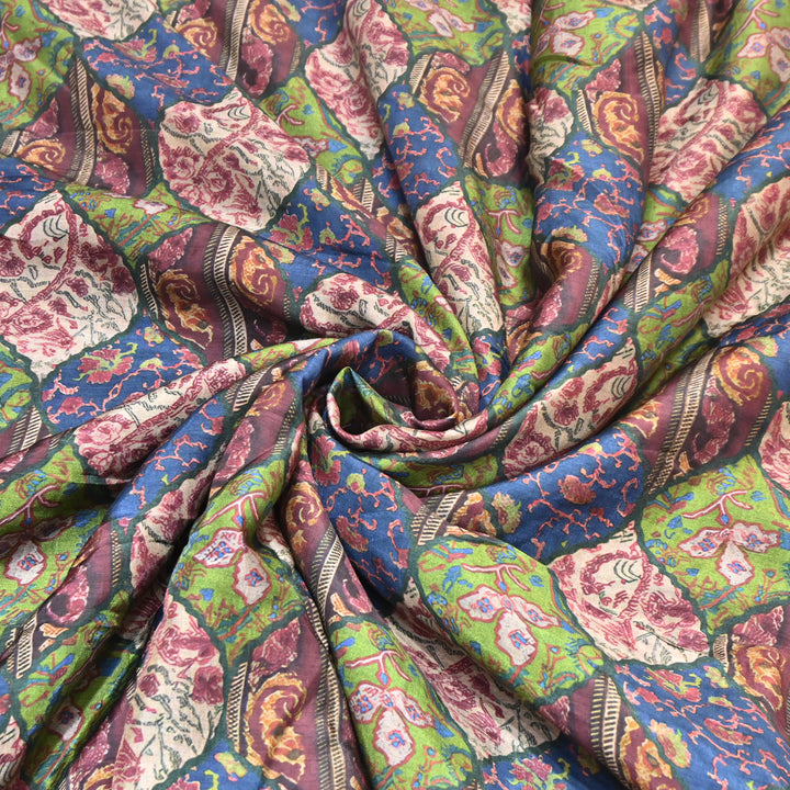 Multicolor Muslin Digital Print Fabric-KTP44-06
