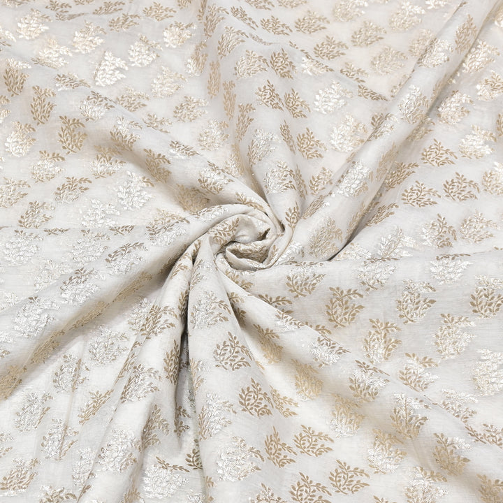 Banarasi Chanderi Gold Mat Zari Fabric – Premium Designer Ethnic Wear Fabric 000313-5