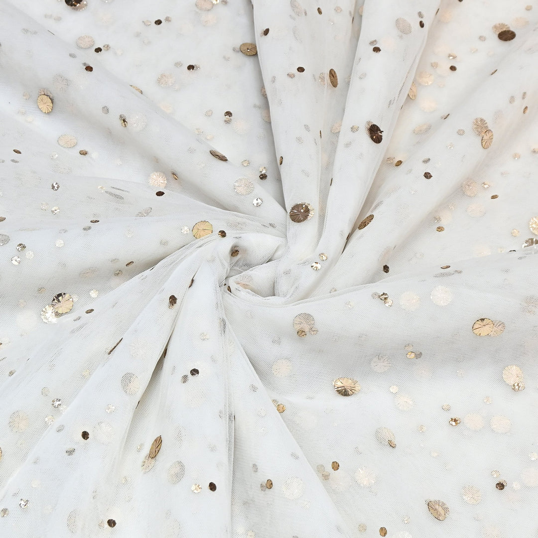 Dyeable Net Mukaish Work Fabric MUK053