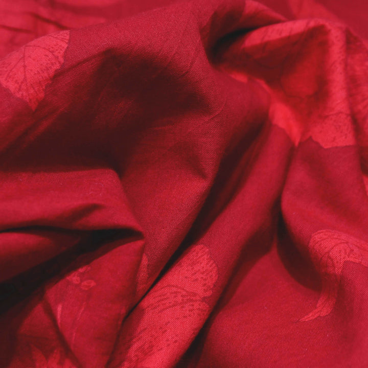 Love Red Cotton Printed Fabric