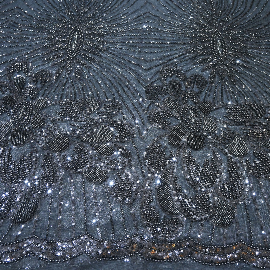 Beautiful Imported Net Cut Dana & Sequins Embroidery Fabric