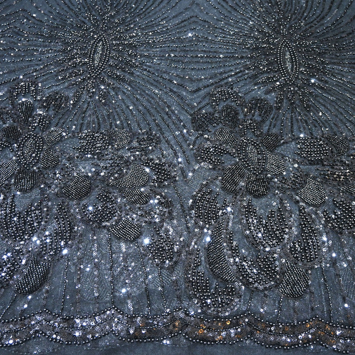 Beautiful Imported Net Cut Dana & Sequins Embroidery Fabric