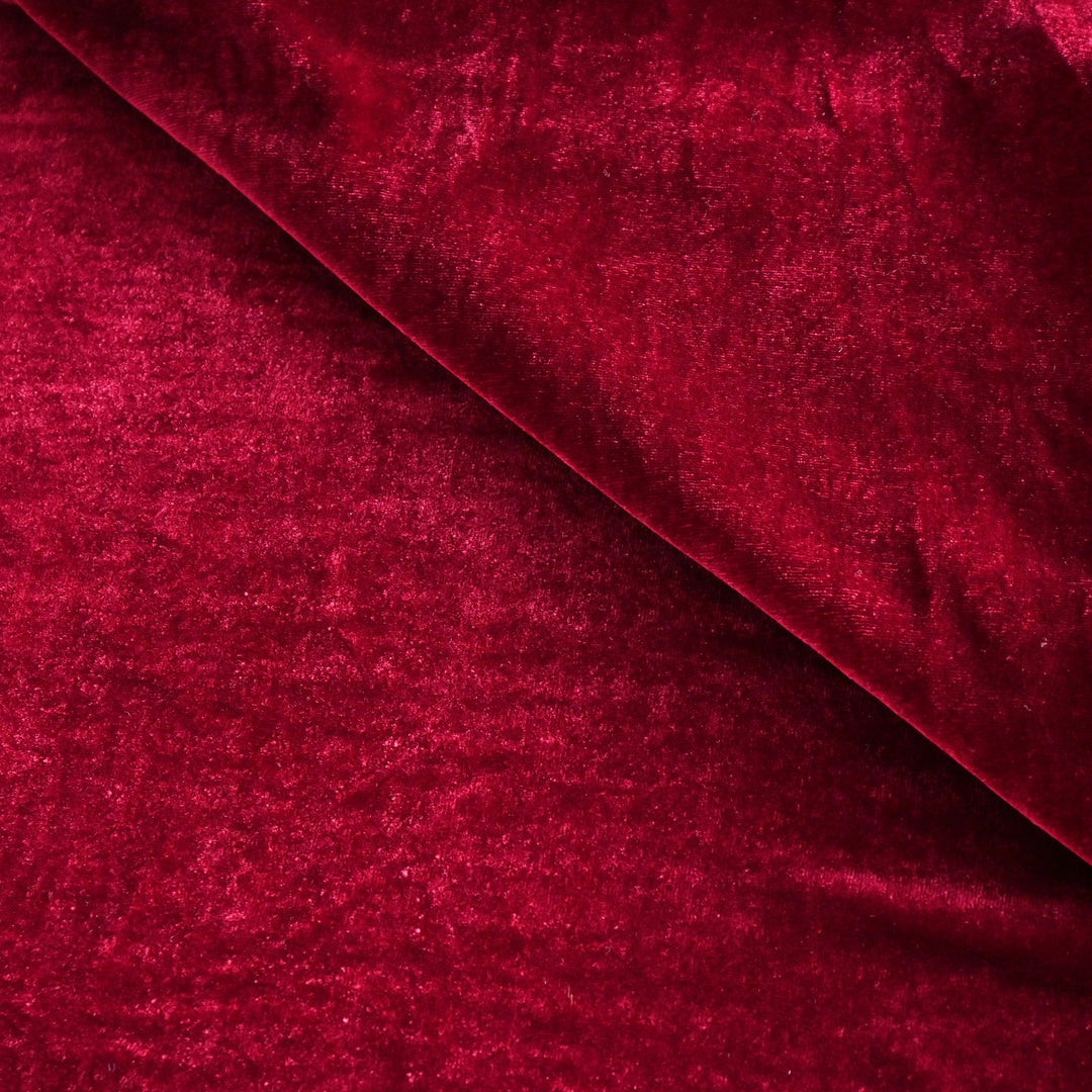 Maroon Color Plain Pure Silk Velvet Fabrics