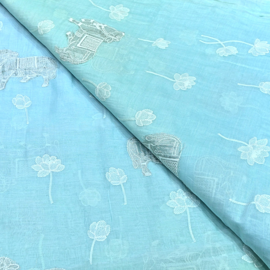 4D Shaded Mul Chanderi Pintex Fabric 44" – Soft Designer Summer Fabric-GP4100-6