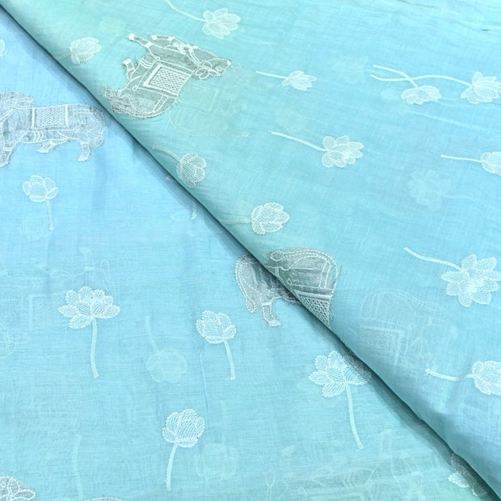 4D Shaded Mul Chanderi Pintex Fabric 44" – Soft Designer Summer Fabric-GP4100-6