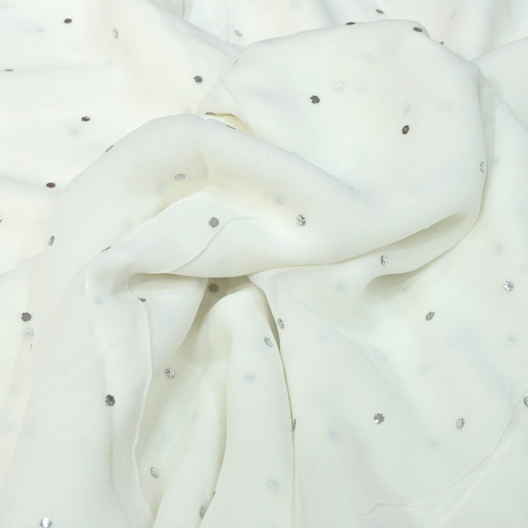 Viscose Georgette Hand Work Mukaish Fabrics