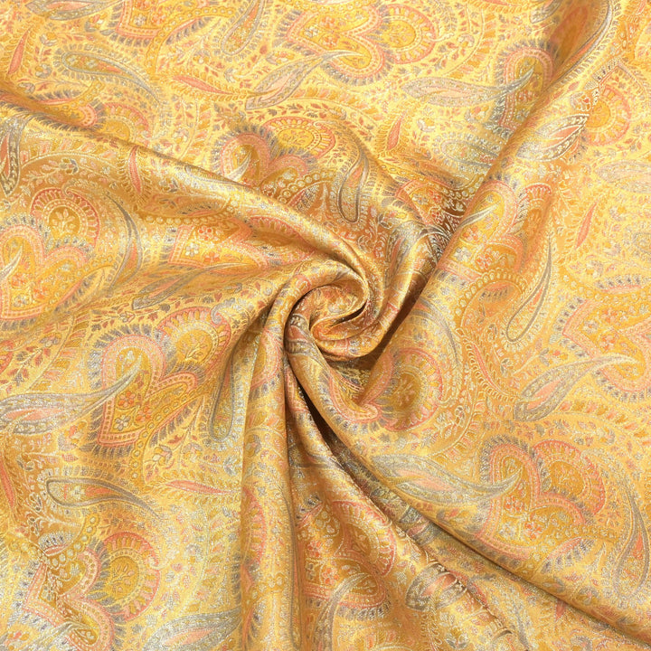 Gajji Satin Position Print Zari Jacquard Fabrics