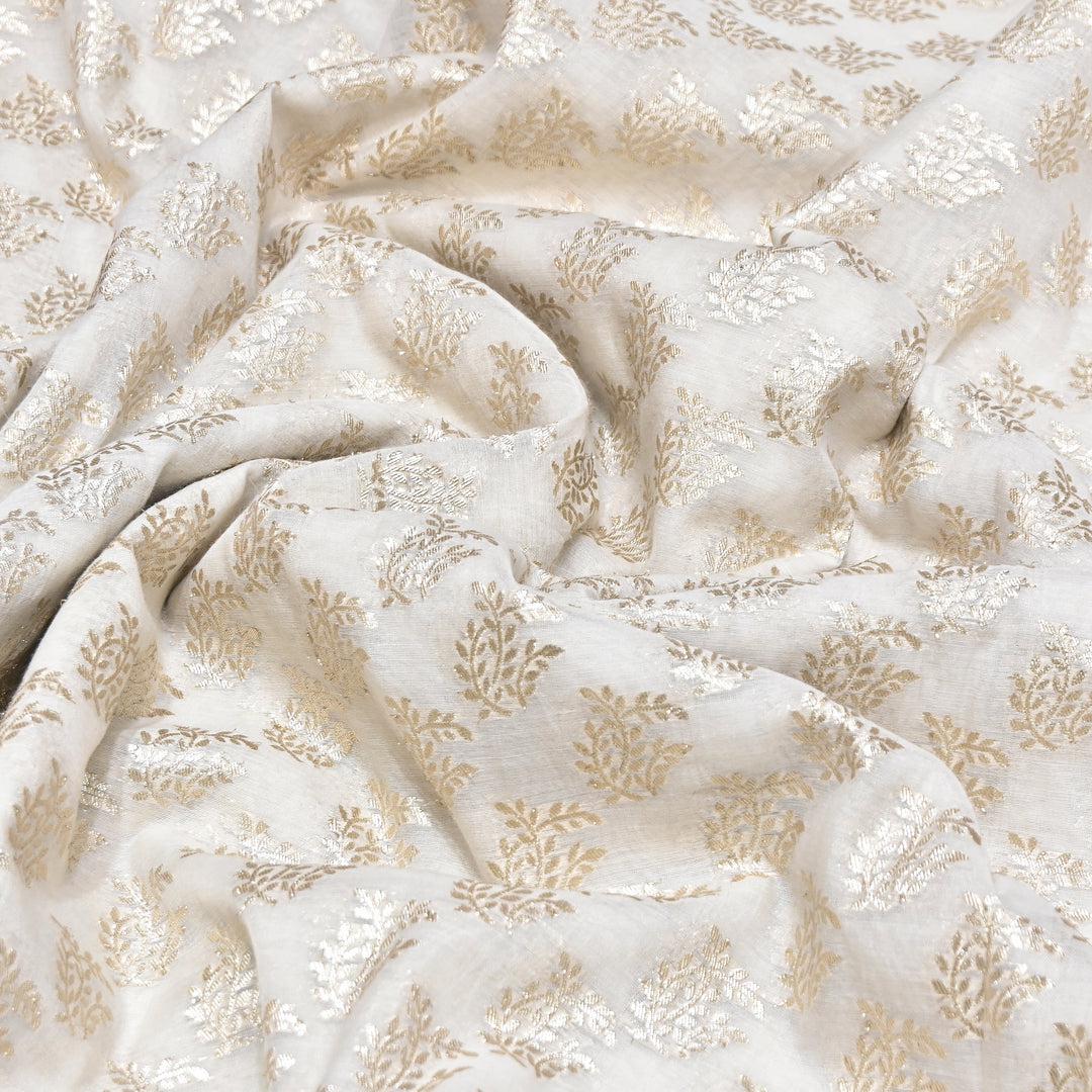 Banarasi Chanderi Gold Mat Zari Fabric – Premium Designer Ethnic Wear Fabric 000313-5