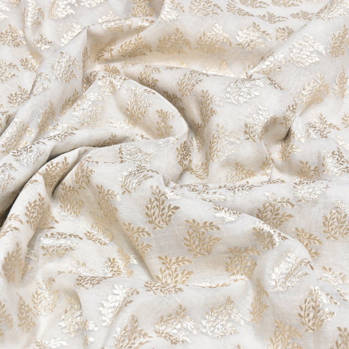 Banarasi Chanderi Gold Mat Zari Fabric – Premium Designer Ethnic Wear Fabric 000313-5