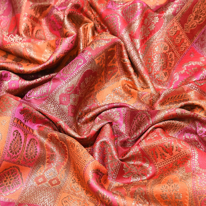 Multi Rangoli Brocade Fabric – Premium Zari Woven Designer Brocade Fabric 001006-A20