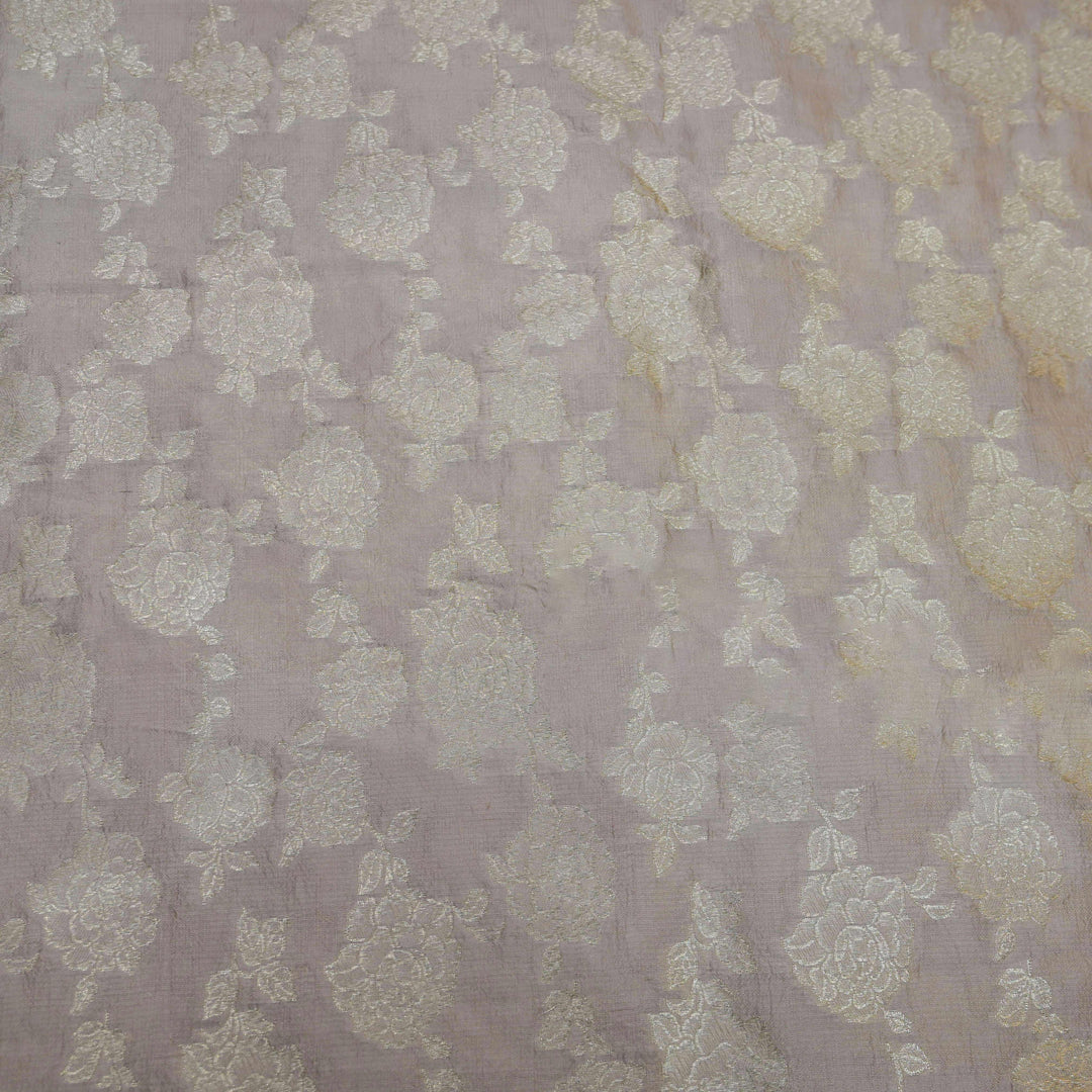 Beige Pure Mango Silk Zari Brocade fabric. | 165-192B
