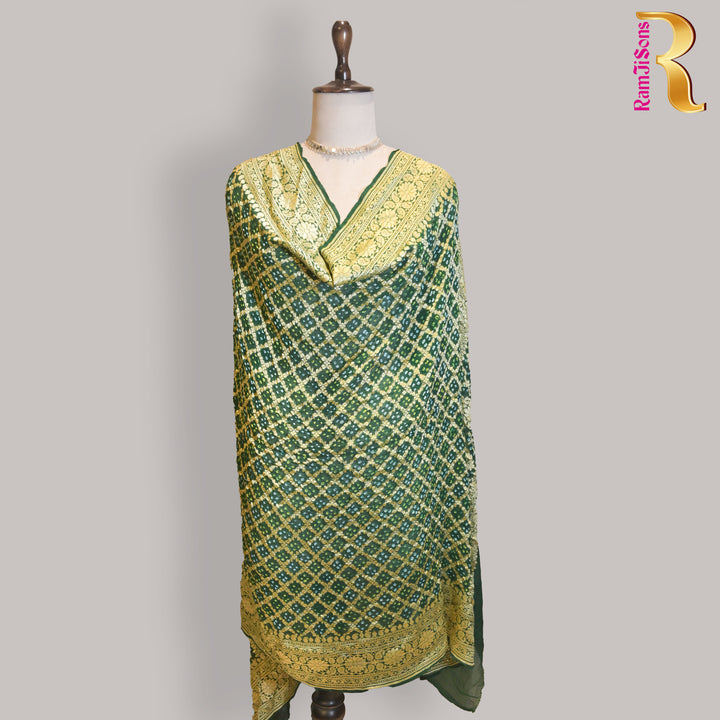 Mehendi Green Ghatchola Bandhani Dupatta
